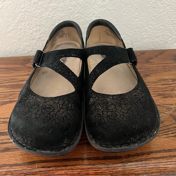 Alegria Dayna Pewter Fleurette Floral Mary Jane Platform Clogs EU 40 - Picture 5 of 8